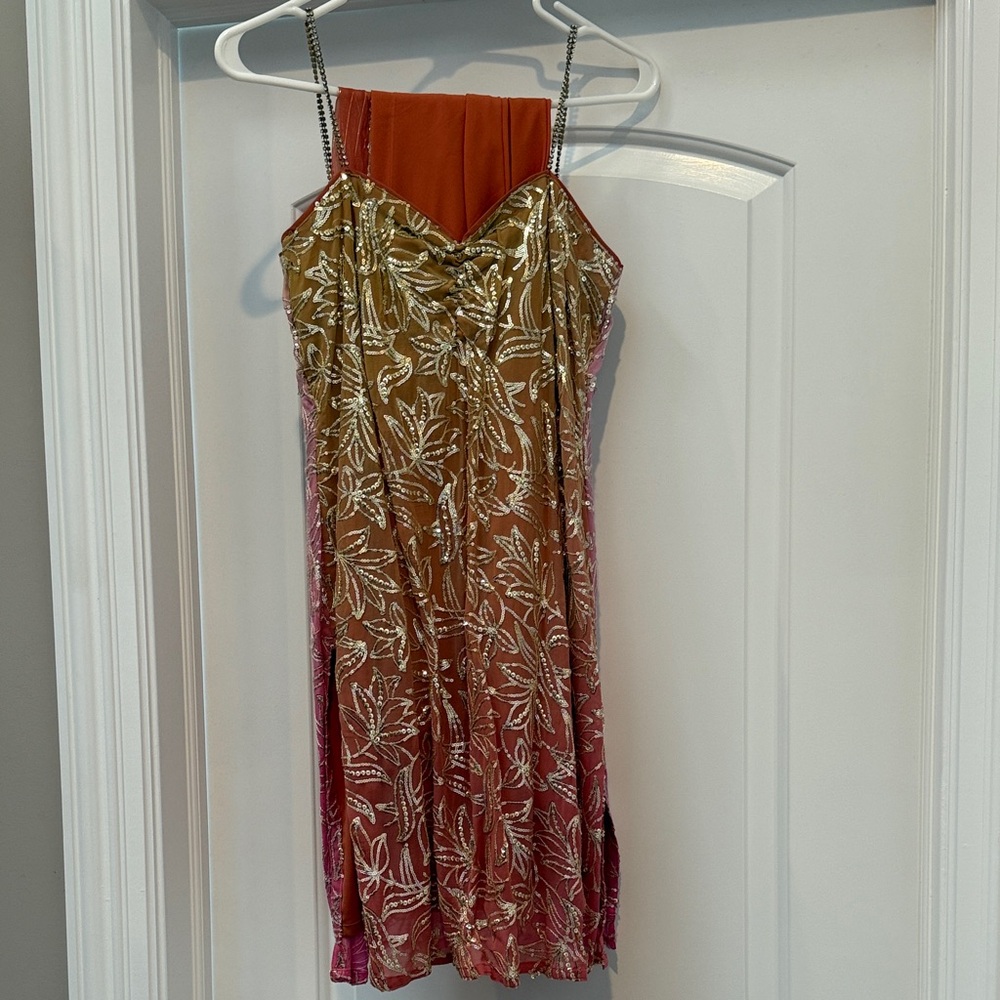 Indian Floral Multicolor Salwar with Spaghetti Straps